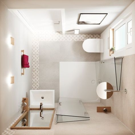 Mini Bathroom Ideas Small Spaces Showers, Behindertengerechtes Bad, Tiny Shower Room, Mini Bathroom Ideas, Small Bathroom Floor Plans, Small Bathroom Plans, Small Bathroom Styles, Small Space Bathroom Design, Small Shower Room