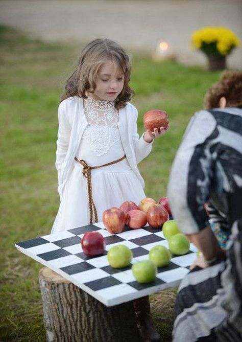 apple wedding ideas Carnival Reception, Fall Wedding Games, Alpine Wedding, Fall Rustic Wedding, Farm Event, Apple Orchard Wedding, Lawn Games Wedding, Apple Wedding, Orchard Wedding