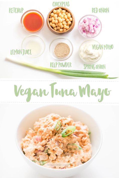 Five minute Vegan Tuna Mayo Recipe ? Vegan Tuna Recipe, Vegan Tuna, Pulses Recipes, Vegan Ground Beef, Tuna Mayo, Mayo Recipe, Quick Easy Vegan, Vegan Cheese Sauce, Vegan Fish