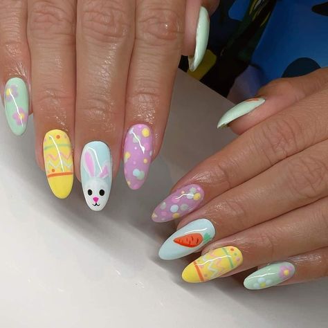 The Best Easter Nail Ideas You Should Copy Easter Nails Design Spring Pretty Pastel, Easter Bunny Nails Design, Easter Nail Ideas Acrylic, Easter Nail Ideas Spring, Pastel Easter Nails, Acrylic Easter Nails, Easter Bunny Nails, Easter Themed Nails, Easter Nails Ideas