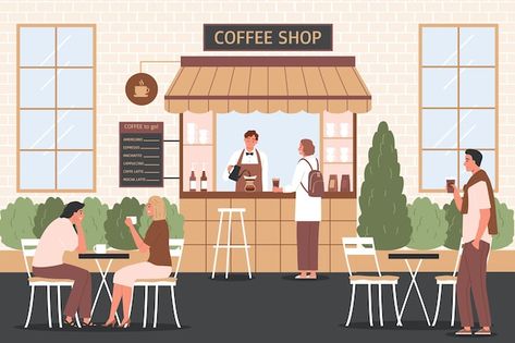 Coffee Shop Clipart, Coffee Shop Cartoon, Coffee Shop Drawing, Cartoon Cafe, Coffee Shop Illustration, Cafe Cartoon, Coffee Shop Background, Coffee Presentation, Cafe Pictures