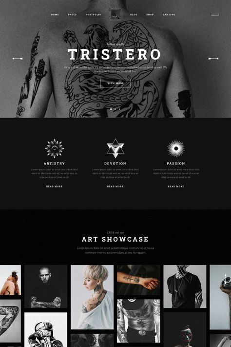 Unleash your inner artist with our Tattoo-Powered WordPress Themes! Designed for skilled artists and tattoo enthusiasts, our themes are the ultimate tool for showcasing your ink and merchandise. With stunning visuals, custom shop design, and intro videos, your tattoo art will shine like never before. Get ready to wow your customers and express your creativity with our Tattoo WordPress Theme - the perfect blend of art and technology. Save it now and let your creativity soar! Tattoo Shop Website Design, Tattoo Artist Website Design, Tattoo Website Design Inspiration, Tattoo Shop Website, Tattoo Web Design, Tattoo Artist Website, Tattoo Website Design, Artist Website Design, Simple Mandala Tattoo