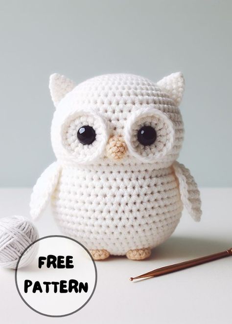 Free Crochet White Owl Amigurumi Pattern Easy Crochet Animals Free Patterns, Owl Crochet Pattern Free, Knitting Jumper, Knitting Skirt, Knitting Tattoo, Knitted Loungewear, Amigurumi Today, Crochet Owls, Owl Crochet Patterns