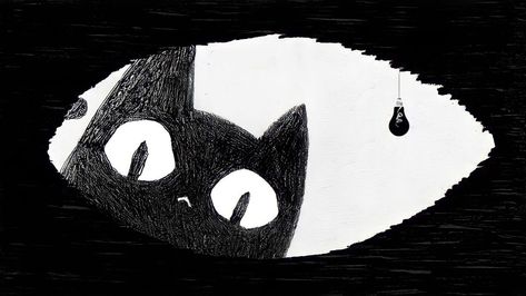 Black Gothic Wallpaper, Computer Wallpaper Black, Black And White Cat Drawing, Cute Computer Wallpaper, White Cat Drawing, Desktop Wallpaper Black, Cute Computer, Green Banner, Cute Laptop