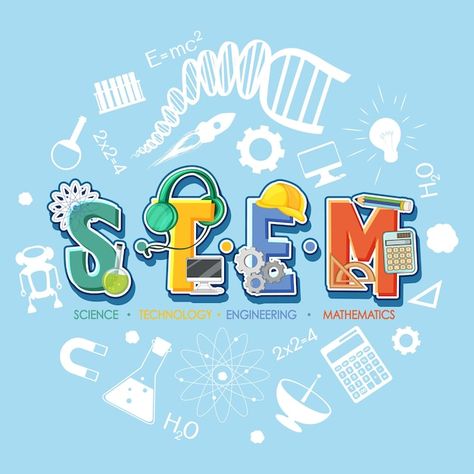 Stem Logo Design, Logo With Icon, Stem Logo, Letter Standee, Stem Subjects, Stem Classes, مشروعات العلوم, Stem Lab, Brochure Ideas