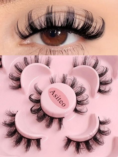 Asiteo 7 Pairs D Curl Volume Faux Mink Eyelashes Natural Dramatic Soft Lash Cross Wispy Reusable Fluffy Russian Strip LashesI discovered amazing products on SHEIN.com, come check them out! Curl Volume, Natural Dramatic, Eyelashes Natural, Birthday List, Strip Lashes, Mink Eyelashes, Matte Lipstick, Lash Extensions, Ruby Red