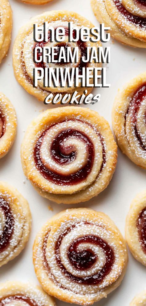 Cream Cheese Jam Pinwheel Cookies [105 Minutes] – Chasety Biscoff Cookie Recipe, Shortbread Recipe Easy, Cheese Cookies Recipe, Pinwheel Cookies, Jam Tarts, Lemon Sugar Cookies, Jam Cookies, Cream Cheese Cookies, Christmas Cookies Easy