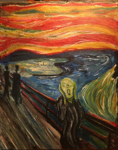 Acrylic Painting Aesthetic Vintage, Scream Aesthetic Wallpaper, Munch Scream, Europe Art, Random Drawings, The Scream, Edvard Munch, Dog Paintings, Aesthetic Vintage