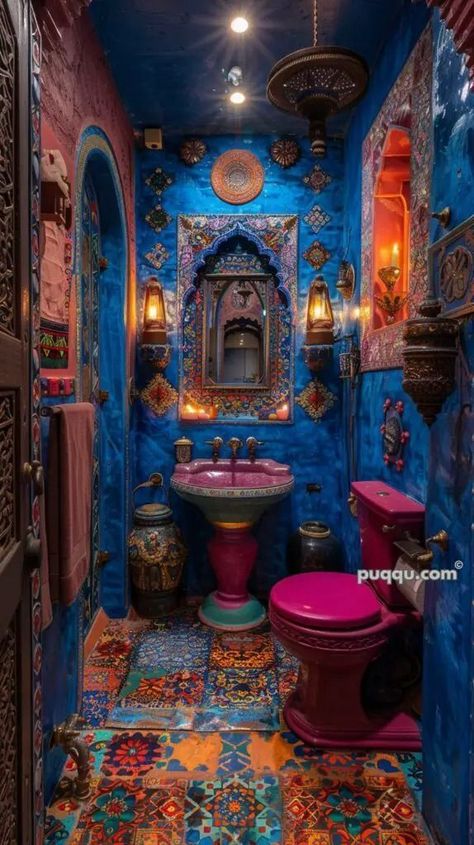 Moroccan Style Bathroom, Moroccan Inspired Bathroom, Bigger House, Bohemian Bathroom, Unique Tile, Stunning Bathrooms, Bathroom Design Ideas, Style Bathroom, Boho Bathroom