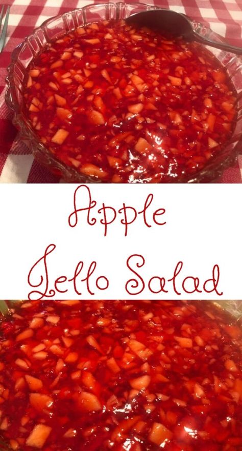 Apple Jello Salad - My Windowsill Jello Recipes With Fruit, Apple Jello Salad, Thanksgiving Dinner For 2, Jello Dishes, Thanksgiving Jello, December Food, Jello Fruit Salads, Jelly Salad, Jello With Fruit