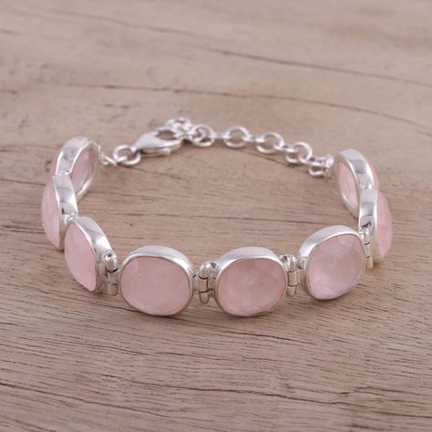 Bracelet Meaning, Rose Quartz Color, About Rose, Bracelets With Meaning, Quartz Gemstones, Silver Link Bracelet, Pink Rose Quartz, Rose Quartz Bracelet, Labradorite Bracelet