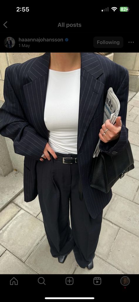 Blue Pinstripe Blazer Outfit Women, Suit And Loafers Woman, Pinstripe Blazer Outfit Woman, Black Pinstripe Blazer Outfit, Blue Pinstripe Blazer Outfit, Navy Pinstripe Blazer Outfit Women, Pin Stripe Blazer Outfit, Waist Coat Outfit Women, Gray Blazer Outfit