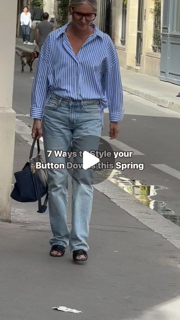 What People Are Wearing by Linoya on Instagram: "Here are some street style inspirations for how you can style your button-down shirts this spring! I’ve spotted these looks around Paris & LA! Which one will you try first? 

#whatpeoplearewearing #stylingtips #streetstyle #parisstyle 
*second clip is credited to Vogue." How To Style A Button Down Shirt, April 19, Street Style Inspiration, Summer 2024, Linen Shirt, Shirt Outfit, Paris Fashion, Spring Outfits, Button Downs