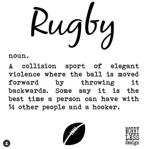 RUCK.co.uk on Instagram: “Our dictionary definition of Rugby. #Rugby4Life #RugbyUnion #RugbyMemes #Rugby #rugbyleague #RugbyBanter” Rugby Jokes, Rugby Memes, Rugby Photography, Rugby Funny, Rugby Quotes, Rugby Art, Rugby Girls, Rugby Coaching, Rugby Poster