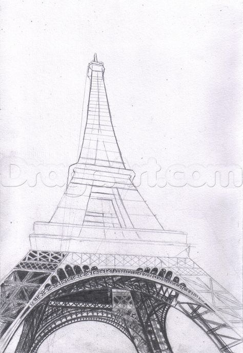 How to Draw the Eiffel Tower, Step by Step, Buildings, Landmarks ... Eiffel Tower Drawing Easy, City Drawings, Eiffel Tower Drawing, Tower Drawing, Paris Drawing, Eiffel Tower Art, Architecture Drawing Sketchbooks, Tower In Paris, France Eiffel Tower