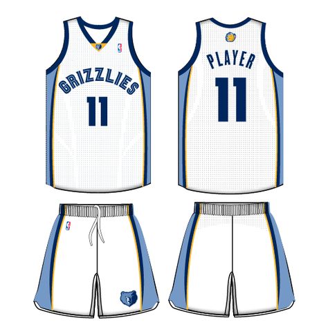 Memphis Grizzlies Home Uniform 2011- Present Memphis Grizzlies Jersey, Best Basketball Jersey Design, Grizzlies Jersey, Jersey Basket, Basketball Jersey Outfit, Nba Uniforms, Basketball Vests, Basketball Uniforms Design, Basketball T Shirt Designs