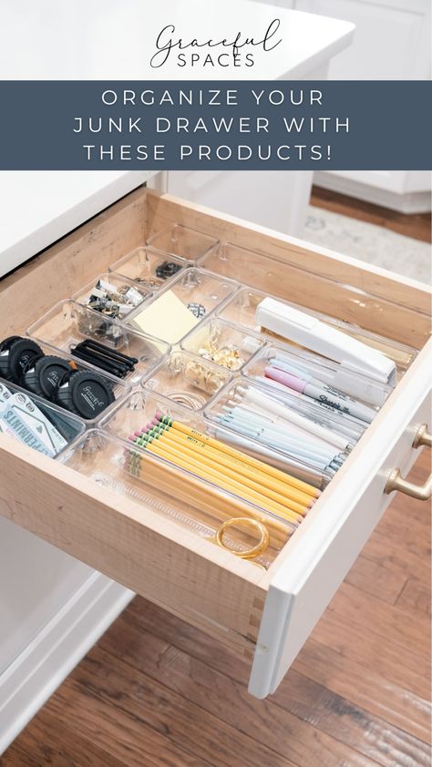 Junk Drawer Organization, Junk Drawer Organizing, Organization Bathroom, Drawer Organization, Office Organizer, Organization Kitchen, Organize Drawers, Drawer Organizer, Drawer Organizers