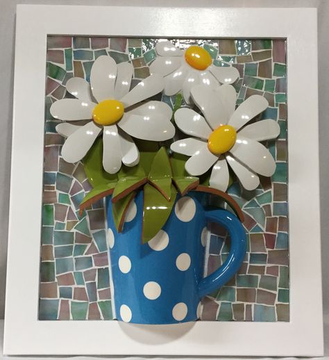 Teacup Mosaic, Realistic Flower Drawing, Sellable Crafts, Fox Nursery Art, 3d Mosaic, Mosaic Tiles Crafts, Mosaic Art Diy, Art Coquillage, Mosaic Art Projects