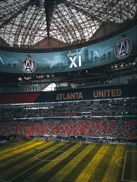 Stadium Architecture, Atlanta United Fc, Mls Soccer, Atlanta United, Sports Stadium, Sports Arena, Sports Aesthetic, Marvel Comics Wallpaper, Sports Photos