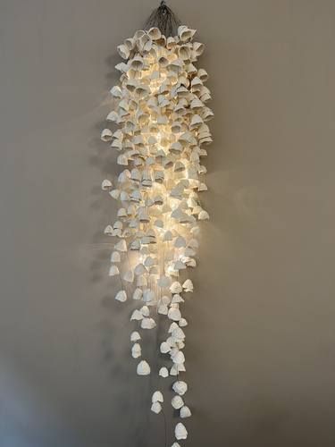 Art for the Dining Room | Saatchi Art Air Dry Clay Chandelier, Clay Lights, Porcelain Lighting, Led Sculpture, Ceramic Lights, Clay Decor, Sculpture Contemporary, Sea Sculpture, Hanging Sculpture