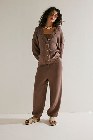 Hailee Cardi Set | Free People Balloon Silhouette, Sweater Sets, Loungewear Outfits, Cardigan Set, Oversized Knit Cardigan, Oversize Knit, Mode Ootd, Favorite Sweater, Loungewear Sets