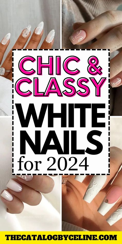 Chic & Classy White Nails to Slay this 2024 | White Nails 2024 | White Nail Ideas | White Nails Latest Nail Colours, Popular Nail Colors, Nails Gold, Nail Color Trends, Latest Nail Trends, Spring Nail Trends, Manicure Inspiration, Nails Aesthetic, White Nail Art