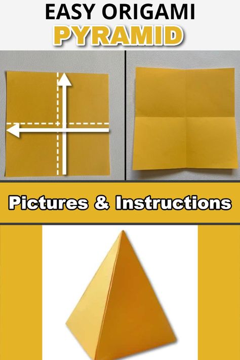 Pyramid Project Ideas, Pyramid School Project, Origami Pyramid, Origami Triangle, Daycare Lesson Plans, Paper Craft Easy, 3d Pyramid, Pyramid Box, Fabric Origami