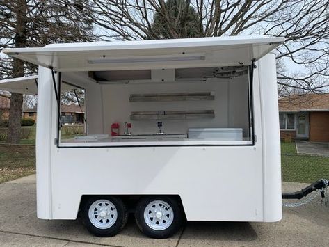 Fully Equipped, Ready-to-go Food Trailer - Fiber Core / Custom Made / 2020 - For Sale - Roaming Hunger Ice Cream Kiosk, Food Carts For Sale, Starting A Food Truck, Custom Food Trucks, Food Trailer For Sale, Mobile Coffee Shop, Food Truck For Sale, Hot Dog Cart, Waste Tanks