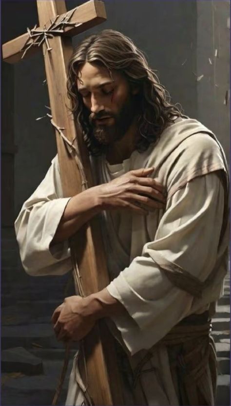 Catholic Art Jesus, Jesus Carrying The Cross, Carrying The Cross, Jesus Background, Jesus Wept, Jesus Christ Painting, Jesus Is King, Jesus Christ Artwork, Jesus And Mary Pictures