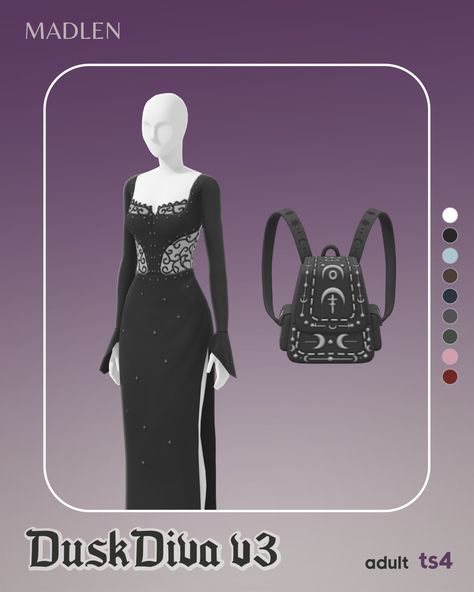 MADLEN : DuskDiva v3 Set Wrapped up this set, and I... Goth Outfits Sims 4 Cc, Madlen Sims 4, Sims 4 Mortal Kombat Cc, Sims 4 Reaper Cc, Sims 4 Vampire Clothes, Vampire Clothes Ts4 Cc, Sims 4 Vampire Cc Clothes, Sims 4 Goth Dress, Goth Dress Sims 4 Cc