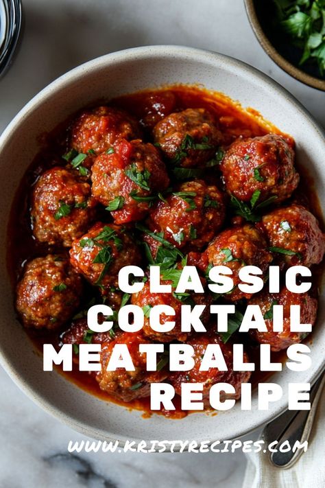 These Classic Cocktail Meatballs are the perfect blend of sweet and tangy! Ideal for parties and gatherings, they’re a must-try! 🍖✨ #PartyAppetizers #MeatballRecipe Cocktail Meatball Recipes, Cocktail Meatballs, Appetizer Meatballs, Meatballs Recipe, Classic Cocktail, Sweet Sauce, Holiday Cocktails, Re A, Meatball Recipes