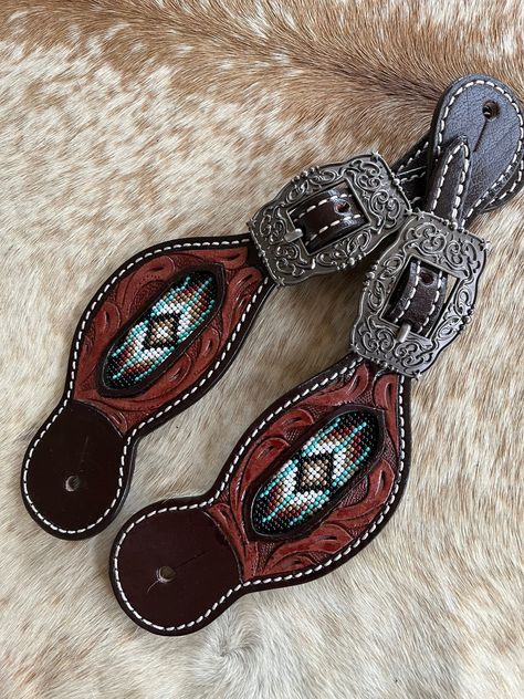 Leather Spur Straps, Western Spurs Straps, Custom Leather Work, Spurs Western, Spur Straps, Leather Projects, Leather Work, Bead Leather, A Lady