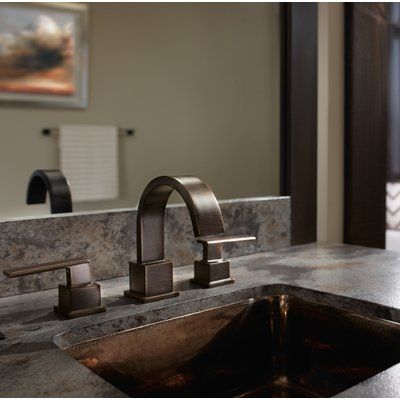 Delta Vero Two Handle Widespread Bathroom Faucet with Drain Assembly Finish: Venetian Bronze Delta Vero, Bath Collection, Shower Units, Plumbing Bathroom, Shower Faucet Sets, Roman Tub, Widespread Bathroom Faucet, Delta Faucets, Champagne Bronze