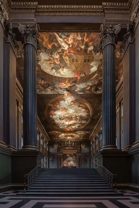 Old Royal Naval College, Greenwich London, Castle Aesthetic, Rennaissance Art, Sistine Chapel, Baroque Architecture, Architecture Old, Ancient Architecture, Historical Architecture