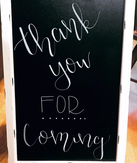 Thank You Chalkboard Sign, Wedding Theme Color Schemes, Wedding Chalkboard Signs, Chalkboard Wedding, Chalkboard Sign, Wedding Theme Colors, Theme Color, Chalkboard Signs, Thank You For Coming