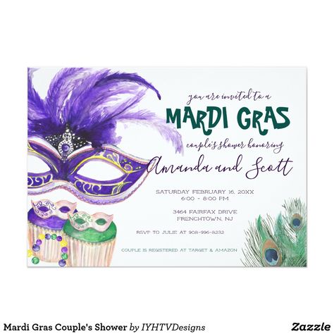 Mardi Gras Bridal Shower Theme, Mardi Gras Bridal Shower Ideas, Mardi Grad, Bridal Shower Themes, Backyard Bridal Showers, Ball Ideas, Mardi Gras Outfits, Beach Bridal Showers, Tropical Bridal Showers