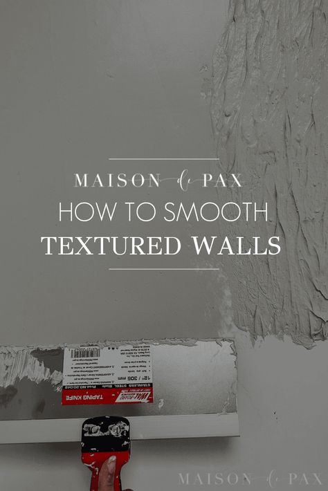 Don't love your old textured walls? Learn how to smooth textured walls with this simple DIY skim coating tutorial. How To Texture Wall, Painting Over Textured Walls, How To Smooth Textured Walls, How To Cover Textured Walls, Smooth Textured Walls, Skim Coating, Succulent Wall Garden, Remove Wall, Orange Peel Texture