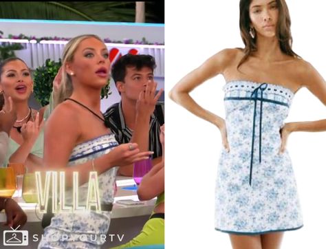 Love Island (USA): Season 6 Episode 19 Liv's Blue Strapless Dress Love Island Fashion, Love Island Dresses, Love Island Outfits, Love Island Usa, Island Dresses, Fall Ball, Escape The Night, Island Outfit, Island Dress