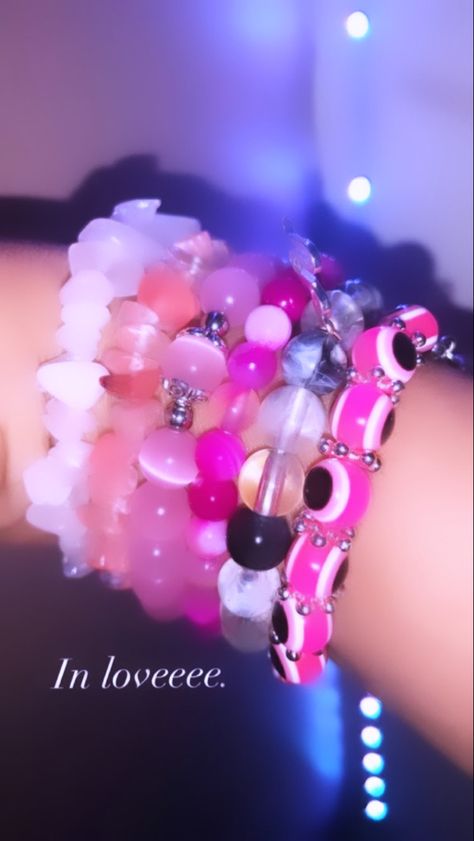 Quirky Bracelets, Paris Instagram Pictures, Paris Filter, Girly Bracelets, Pink Filter, Colorful Bead Bracelets, Crystal Bead Jewelry, Cute Birthday Ideas, Bracelet Inspo