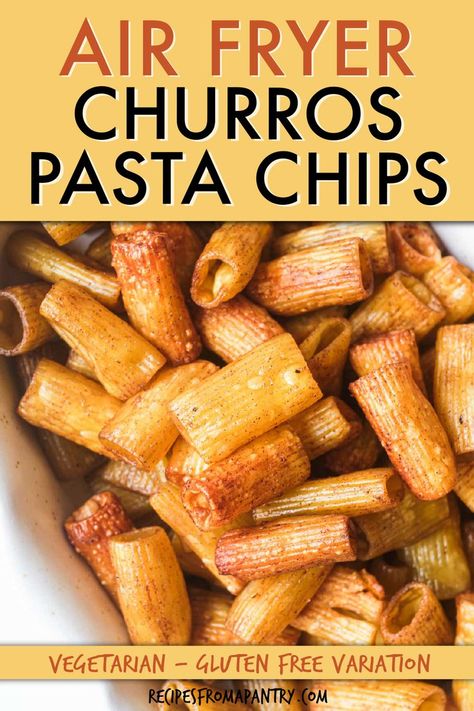 Air Fried Pasta, Air Fryer Pasta Chips, Air Fryer Pasta, Twisted Pasta, Snacks Diy, Fried Pasta, Air Fryer Recipes Snacks, Dessert Pasta, Pasta Chips