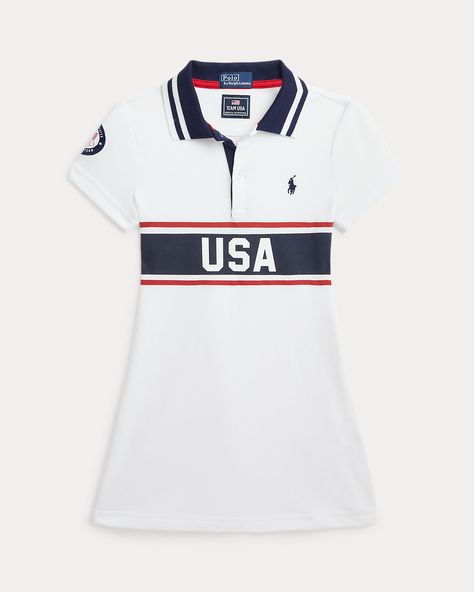 Team USA Stretch Mesh Polo Dress Sweatpants And Sweater, Preppy Wardrobe, Polo Team, Olympic Team, Chino Jeans, Team Usa, Rugby Shirt, Polo Dress, Chinos Pants