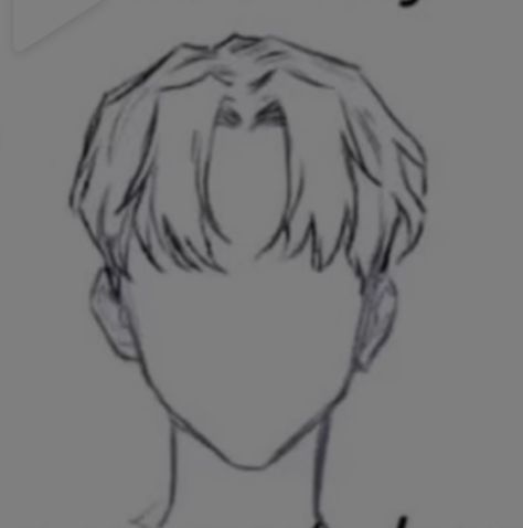 Male Hair Drawing Front View, Hair Inspo Front View, Anime Front View, Side View Of Face, Drawing Male Hair, Profile Drawing, Middle Part Hairstyles, Hair Sketch, Body Base Drawing