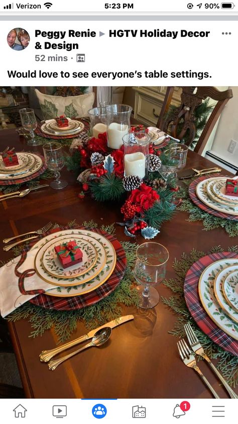 Table Setting Etiquette, Christmas Dinner Table Settings, Holiday China, Old Time Christmas, Lenox Christmas, Lenox Holiday, Classic Christmas Decorations, Christmas Dining Table, Christmas China