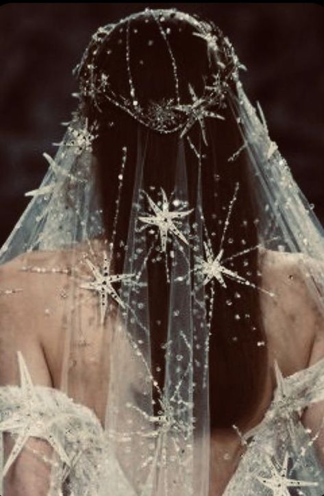 Unusual Wedding Dress, Whimsigoth Wedding, Celestial Wedding, Sparkly Wedding, Country Wedding Dresses, Best Wedding Dresses, Tulle Wedding, Star Pattern, Wedding Veils