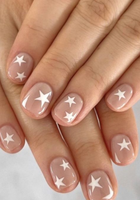 Star Nail Designs, Star Nail Art, Moon Nails, Nude Nail Designs, Minimalist Nail Art, Happy Nails, Transparent Nails, Pink Nail Polish, Coffin Nails Long