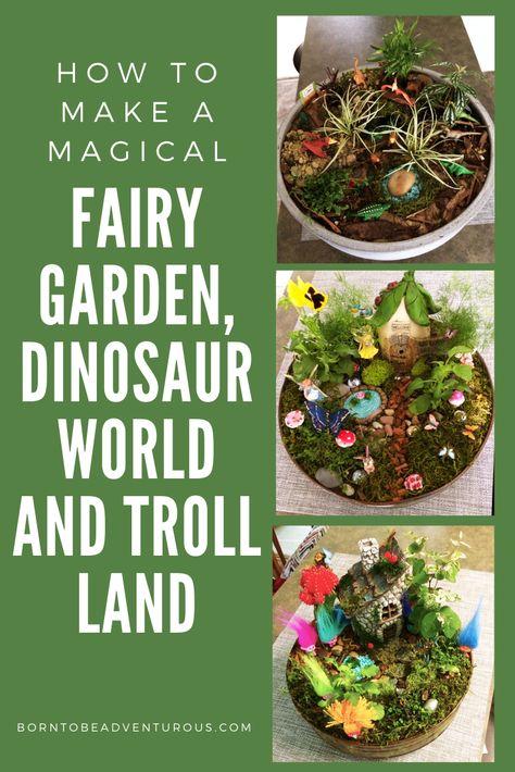 Outdoor Gifts For Kids, Magical Fairy Garden, Dinosaur Garden, Fairy Garden Containers, Cousin Camp, Birthday Fairy, Dinosaur World, Be Adventurous, Grass Painting