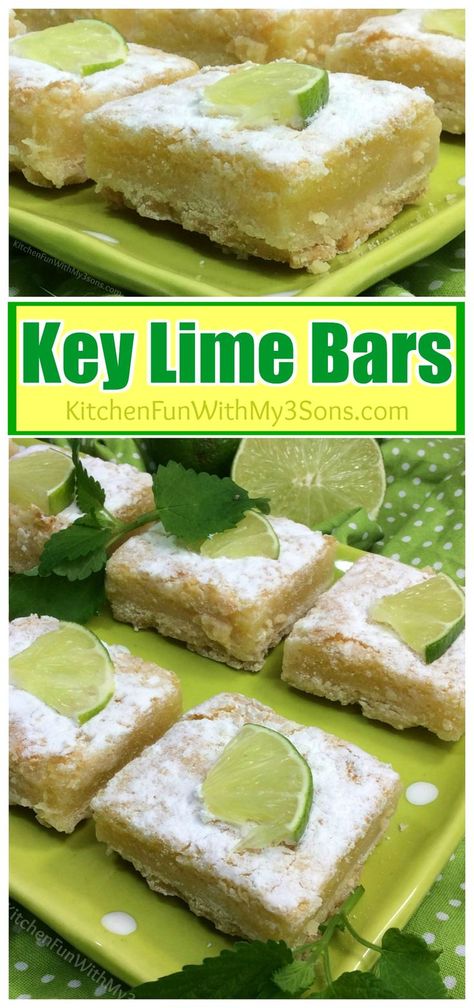 Lime Dessert Recipes, Key Lime Recipes, Key Lime Bars, Dessert For Summer, Key Lime Desserts, Key Lime Pie Bars, Dessert Halloween, Lime Desserts, Dessert Parfait