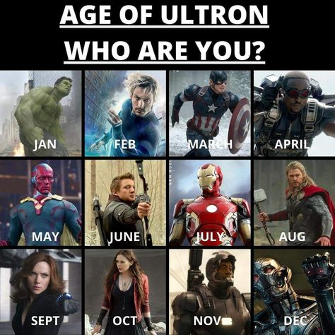 Wanda Avengers Age Of Ultron, Your Birthday Month Your Marvel Character, Every Marvel Character, Your Month Your Marvel Boyfriend, Marvel Age Of Ultron, Marvel Cinematic Universe Timeline, Avengers Quiz, Wanda Avengers, Movie Games