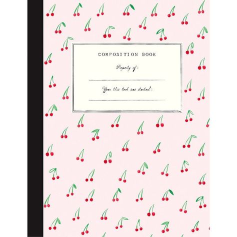 Composition Book, Cherries - Mr. Boddington's Studio Desk & Stationery | Maisonette Cute Composition Notebooks, Where The Sidewalk Ends, Perfect Binding, Desk Stationery, French Class, Composition Book, French Books, Portland Maine, Composition Notebook