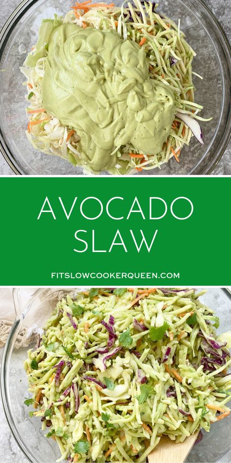 Avocado Slaw, Medicine Tips, Boiled Egg Diet Plan, Vegan Side Dishes, Slaw Recipes, Vegan Sides, Low Carb Vegan, Low Carb Diet Recipes, Paleo Vegan